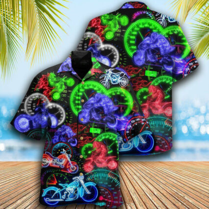 Motorcycle Ride Hard Or Stay Home Neon Light - Hawaiian Shirt - Owl Ohh - Owl Ohh