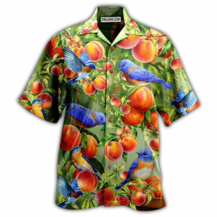 Robin Bird Something Peach Blue - Hawaiian Shirt - Owl Ohh - Owl Ohh