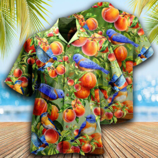 Robin Bird Something Peach Blue - Hawaiian Shirt - Owl Ohh - Owl Ohh
