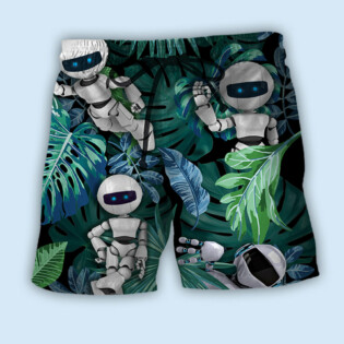 Robot Tropical Leaf Style - Beach Short - Owl Ohh