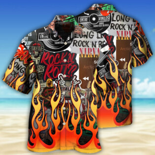 Music Rock Music Red Flame Chill - Hawaiian Shirt - Owl Ohh - Owl Ohh