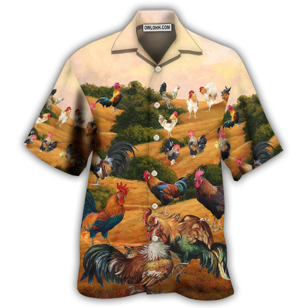 Chicken Farm Autumn Style - Hawaiian Shirt - Owl Ohh - Owl Ohh