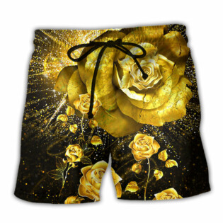 Rose Gold Flowers Cool - Beach Short - Owl Ohh - Owl Ohh