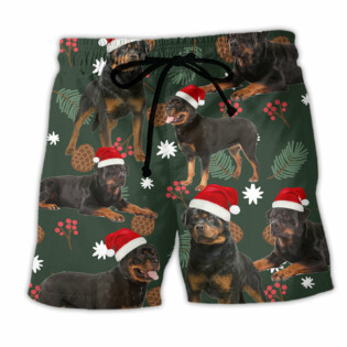 Rottweiler Dog Merry Christmas - Beach Short - Owl Ohh - Owl Ohh