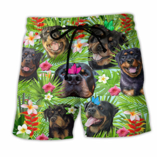 Rottweiler Happy Summer With Dogs - Beach Short - Owl Ohh - Owl Ohh