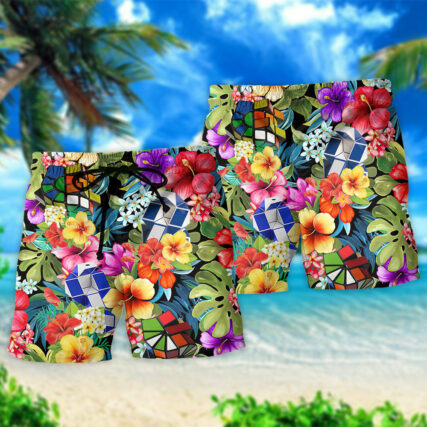 Rubik Is Snake Tropical Style - Beach Short - Owl Ohh - Owl Ohh
