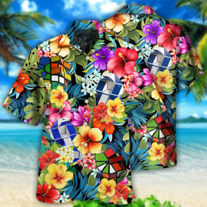 Rubik Snake Tropical Style With Flower - Hawaiian Shirt - Owl Ohh - Owl Ohh
