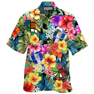 Rubik Snake Tropical Style With Flower - Hawaiian Shirt - Owl Ohh - Owl Ohh