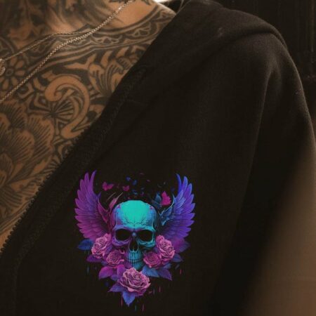 HEAVEN DON'T WANT ME SKULL WINGS ALL OVER PRINT - TLNZ2404233
