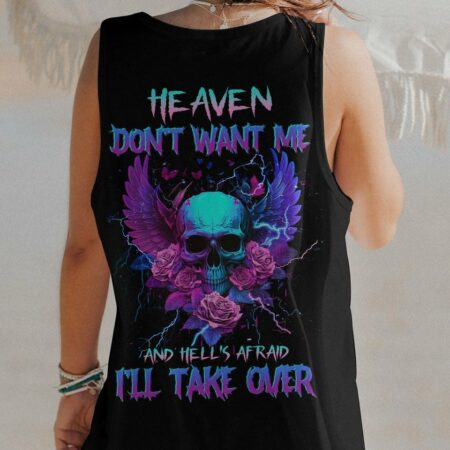HEAVEN DON'T WANT ME SKULL WINGS ALL OVER PRINT - TLNZ2404233