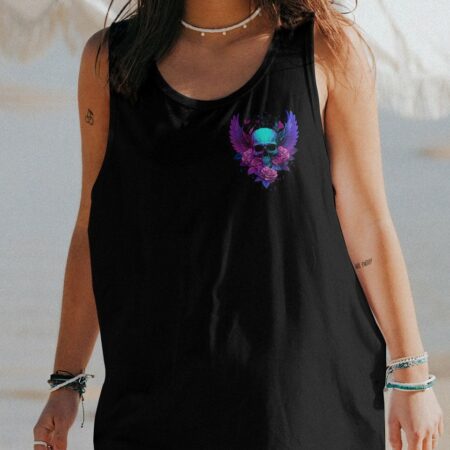 HEAVEN DON'T WANT ME SKULL WINGS ALL OVER PRINT - TLNZ2404233