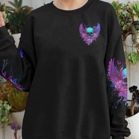 HEAVEN DON'T WANT ME SKULL WINGS ALL OVER PRINT - TLNZ2404233
