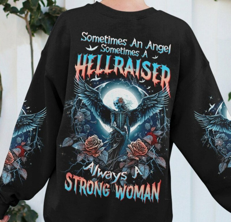 ALWAYS A STRONG WOMAN SKELETON WINGS MOON ALL OVER PRINT - TLTW2604235