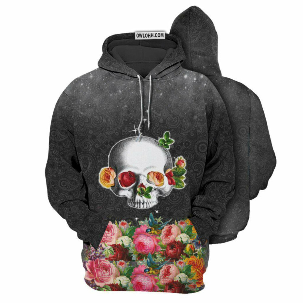 Skull with flowers so beautiful - Hoodie - HOOD06TNH040921