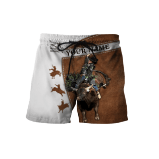 Personalized Name Bull Riding Hoodie Printed Unisex Shirts Brown Bull