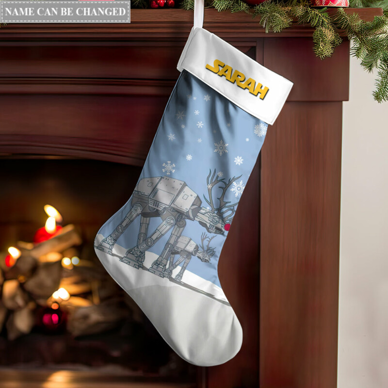 Christmas Star Wars AT-AT Merry Force Be With You Personalized - Christmas Stocking - Owl Ohh-Owl Ohh