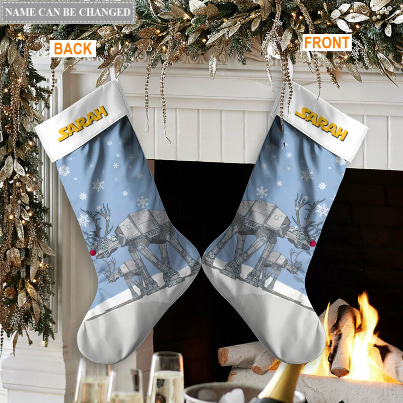 Christmas Star Wars AT-AT Merry Force Be With You Personalized - Christmas Stocking - Owl Ohh-Owl Ohh