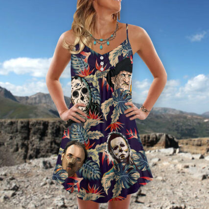 Halloween Horror Character Summer - V-neck Sleeveless Cami Dress - Owl Ohh-Owl Ohh