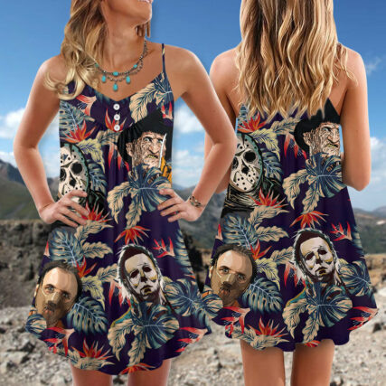 Halloween Horror Character Summer - V-neck Sleeveless Cami Dress - Owl Ohh-Owl Ohh
