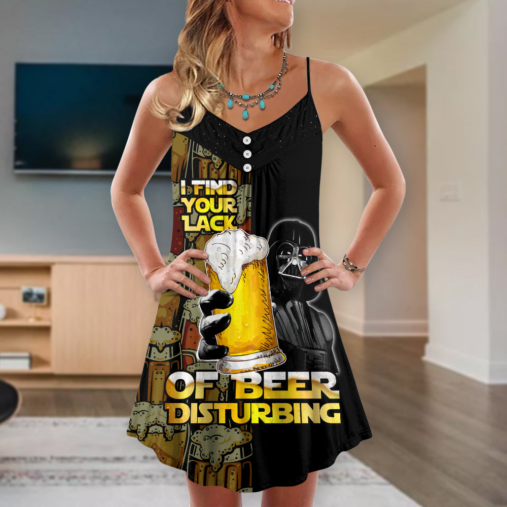 SW Darth Vader I Find Your Lack Of Beer Disturbing - V-neck Sleeveless Cami Dress