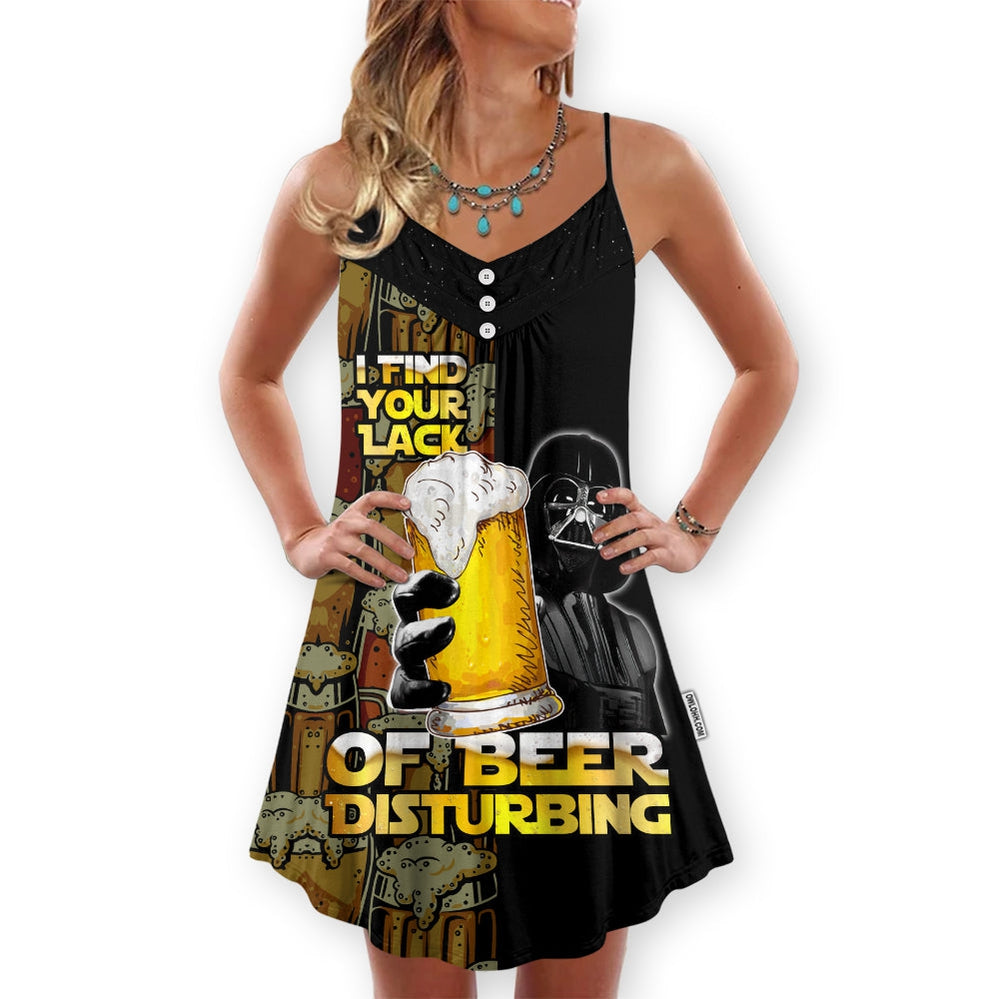 SW Darth Vader I Find Your Lack Of Beer Disturbing - V-neck Sleeveless Cami Dress