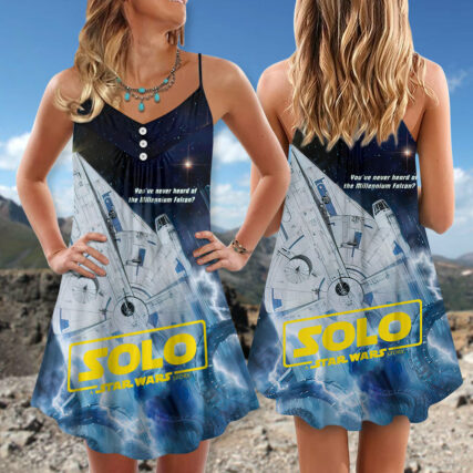 Solo SW You’ve Never Heard Of The Millennium Falcon - V-neck Sleeveless Cami Dress - Owl Ohh-Owl Ohh