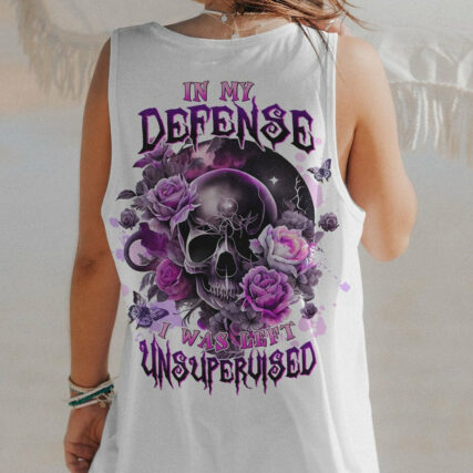IN MY DEFENSE I WAS LEFT UNSUPERVISED SKULL ROSE MOON ALL OVER PRINT - TLTW1804234