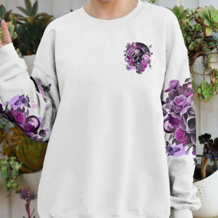 IN MY DEFENSE I WAS LEFT UNSUPERVISED SKULL ROSE MOON ALL OVER PRINT - TLTW1804234