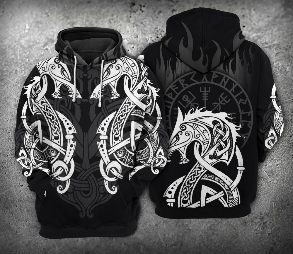 Dragon Double Dragon With Fire - Hoodie - Owl Ohh - Owl Ohh