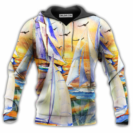 Sailing On Beach Sunset - Hoodie - Owl Ohh - Owl Ohh