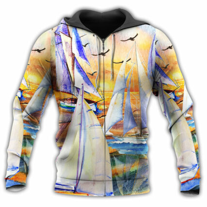 Sailing On Beach Sunset - Hoodie - Owl Ohh - Owl Ohh