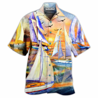 Sailing Beach Sunset Romantic - Hawaiian Shirt - Owl Ohh - Owl Ohh