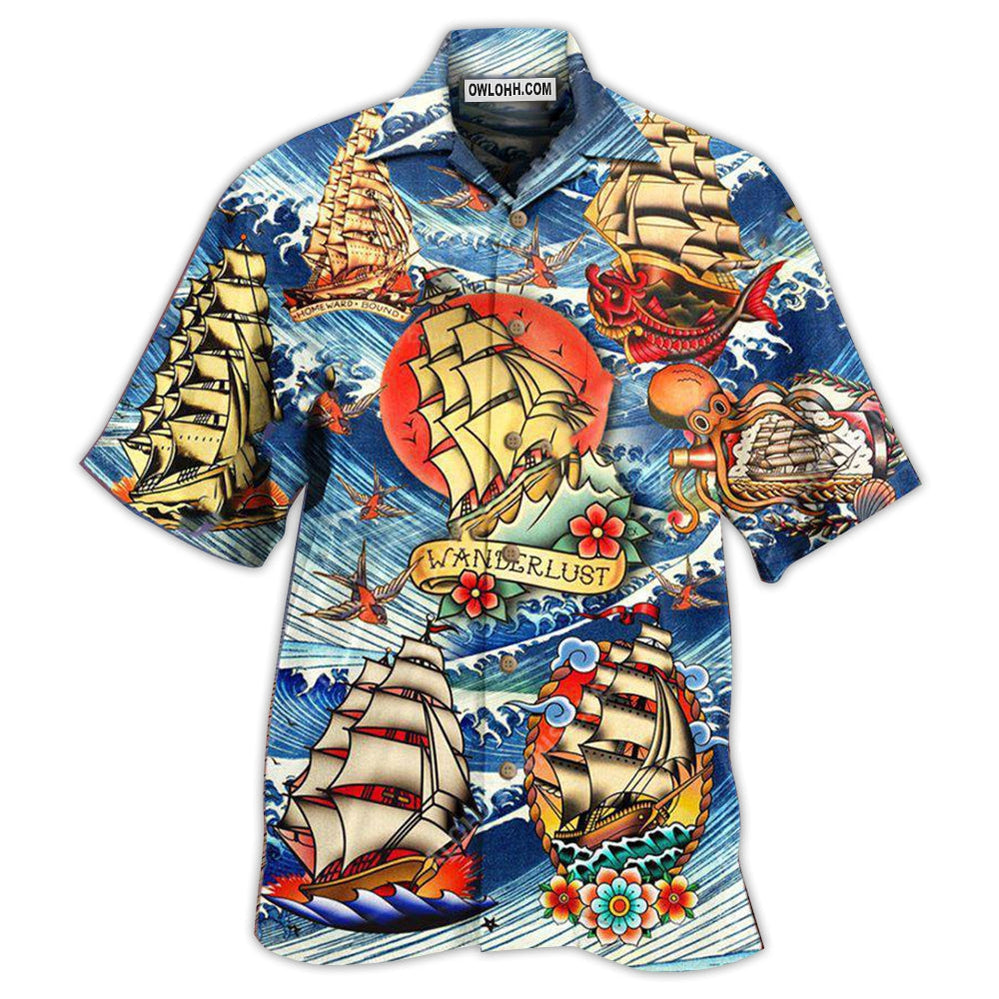 Sailing Lets Go Somewhere Stars Kiss The Ocean - Hawaiian Shirt - Owl Ohh - Owl Ohh