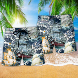 Sailing Dove Wave Sea - Beach Short - Owl Ohh - Owl Ohh