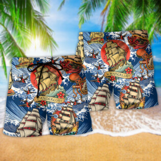 Sailing Let's Go Somewhere Stars Kiss The Ocean - Beach Short - Owl Ohh - Owl Ohh