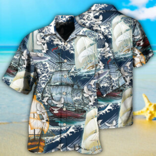 Sailing Dove Love Big Wave - Hawaiian Shirt - Owl Ohh - Owl Ohh