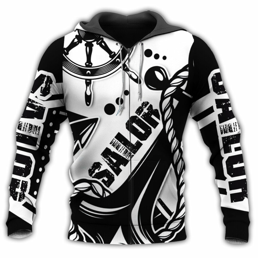 Sailor Black And White Style - Hoodie - Owl Ohh - Owl Ohh
