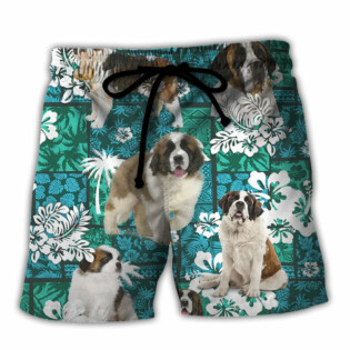 Saint Bernard Tropical Dog Lover - Beach Short - Owl Ohh