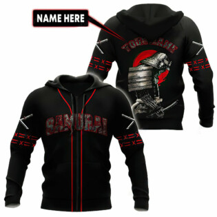 Samurai Black And Red Personalized - Hoodie - Owl Ohh - Owl Ohh