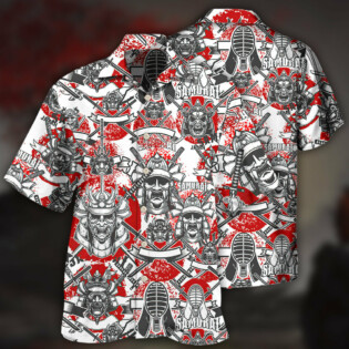 Samurai Japan Red Style - Hawaiian shirt - Owl Ohh - Owl Ohh