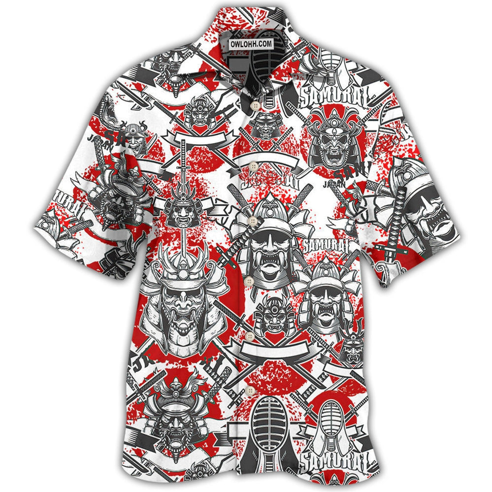 Samurai Japan Red Style - Hawaiian shirt - Owl Ohh - Owl Ohh