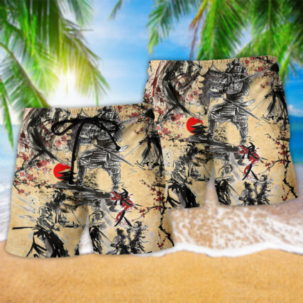 Samurai The Way Of The Samurai Is Found In Death - Beach Short - Owl Ohh - Owl Ohh