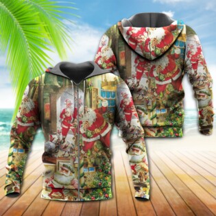 Santa Christmas Santa's Toy Workshop - Hoodie - Owl Ohh - Owl Ohh