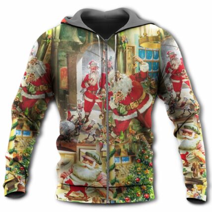 Santa Christmas Santa's Toy Workshop - Hoodie - Owl Ohh - Owl Ohh