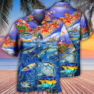 Fishing Santa Claus Love Ocean - Hawaiian Shirt - Owl Ohh - Owl Ohh