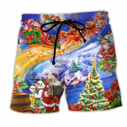 Santa Claus Love Christmas Night - Beach Short - Owl Ohh - Owl Ohh