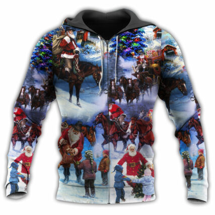 Santa Cowboy Christmas Playing - Hoodie - Owl Ohh - Owl Ohh