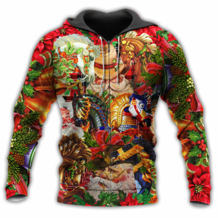 Santa Cowboy Christmas Colorful - Hoodie - Owl Ohh - Owl Ohh