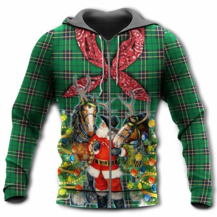 Santa Cowboy Merry Christmas - Hoodie - Owl Ohh - Owl Ohh