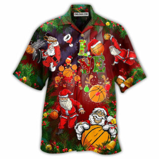 Basketball Santa Love Basketball - Hawaiian Shirt - Owl Ohh - Owl Ohh